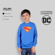 Azura Crewneck DC Comic Superman 2025 Logo Motif Hexagon Colour Royal Blue Anak