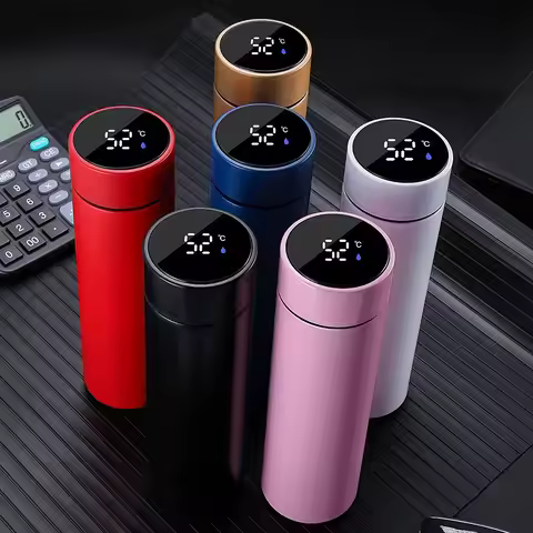 500ML Temperature Display Thermos Cup Stainless Steel Divided Thermos Bottle Outdoor Vacuum Insulate