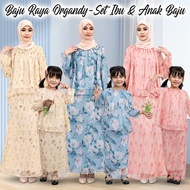 READY STOCK Organdy Floral Chiffon Kurung Ibu Anak Baju Kurung Moden Budak Perempuan Kurung Sedondon