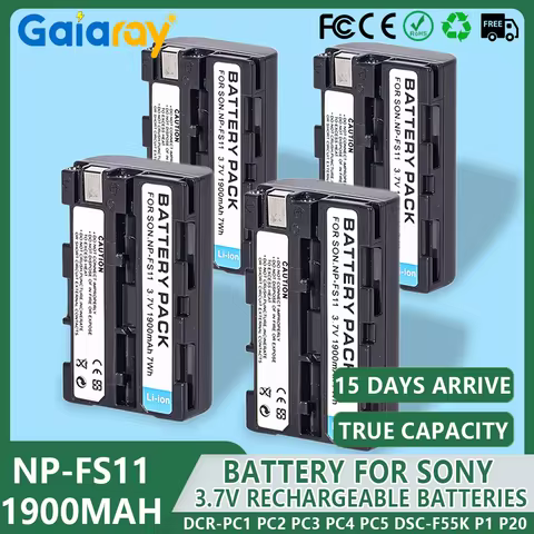 1-6Pcs 1900mAh NP-FS11 Battery For Sony NP FS11 NP-F10 NPFS10 NP-FS12 FS21 FS31 CD-CR1 CCD-CR5 DCR-P
