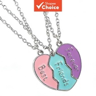 Heart Friendship Necklace Set for 3 Alloy Enamel Jewelry Gift