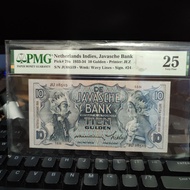 Uang Kuno 10 Gulden Wayang (Javasche Bank Indonesia) Prasterink PMG