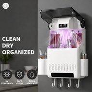 Uv Tableware Sterilizer Cabinet Wall Mounted Chopstick Rack Spoon Fork Holder Air Dry Kitchen