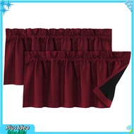 Curtain Valance with Blackout Coating Solid Color Curtain Valance 2pcs Blackout Curtain Valance Set 