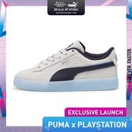 PUMA KIDS - รองเท้าผ้าใบหนังกลับเด็ก PUMA x PLAYSTATION สีเทา - FTW - 39665601