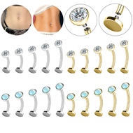 1 PC Stainless Steel Belly Rings 14G Navel Ring Opal Navel Piercing Internal Thread Belly Button Rin