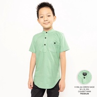 syenell k006 kemeja kurta pendek anak kemeja pendek kurta laki-laki - aa green sage m (2-4 tahun)