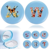 Retainer Denture Box Teeth Case Mirror Portable Daily Rose Flower Letter Pattern Teeth Storage Retai