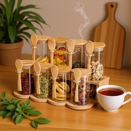 Packaging Spice Jar High Borosilicate Glass Sealed Jar with Spoon Seasoning Bottle Set Combination 8