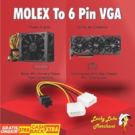 VGA Power 6 pin converter 2x Molex converter molex to 6pin branch 2