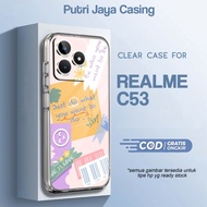 JUAL Case Hp REALME C53 Clear Case Motif AESTHETIC STIKER Casing