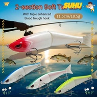 SUHU Swimbait, 11.5CM 18.5g Fishing Lure Bait, Professional 2-section Softtail Bionic Glide Hard Bai