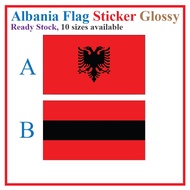 Albania Flag Sticker Rectangle Postcard / Stiker Pelekat Poskad Bendera Albania