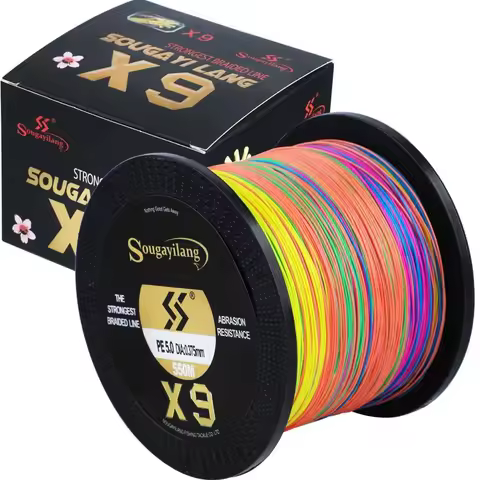 Sougayilang New X9 150M 350M 550M PE Fishing Line 9 Strand Reverse Spiral Tech Multifilament Strong 