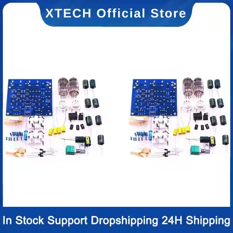 XTECH 2X AC 12V 1A 6J1 Value Preamp Tube Preamp Amplifier Board Preamplifier Headphone DIY Kits