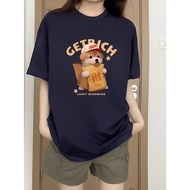 [2 Days Shipping] XH100% Cotton Short-Sleeved T-Shirt Women Tops Korean Style Loose Summer Clothes C