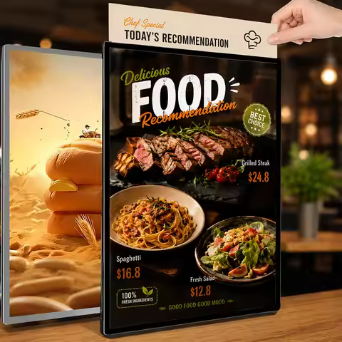 A1 A2 A3 A4 Poster Display Light Box Ultra-thin Illustration LED Screen Light Box Cafe Fast Food Men