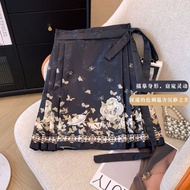 2024 New Chinese Style Retro Chinese Style Skirt Women Summer Style Short Style Daily Marble Skirt P