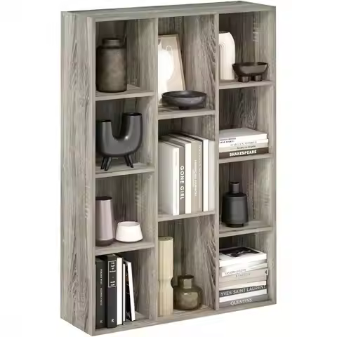 Book Shelf, 11-Cube Bookshelf, Reversible Bookcase, 9.4 X 29.1 X 41.7, For Living Room, Bedroom, Hom