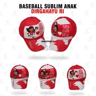 Dirgahayu Ri children's hats / Children's hats with screen printing for giving birth Children's hats