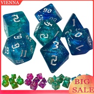 7Pcs D&D Dice Set Acrylic Game Dice Starlight Effect Party Desktop Entertainment