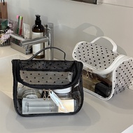 PVC Mesh Makeup Bag Large Capacity Heart-shaped Transparent Makeup Bag Portable Waterproof Large Cap