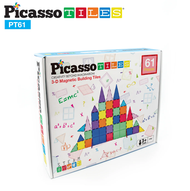 PicassoTiles Magnetic Tile Classic 61 Pc Building Set