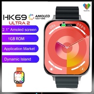 นาฬิกา นาฬิกาข้อมือ [2023 ใหม่ล่าสุด] HW69 Ultra2 Super AMOLED 2.01" Smart Watch  ChatGPT Series 9 กันน้ำ IP67 Bluetooth Call วัดหัวใจ สมาร์ทวอร์ช นาฬิกาสมาร์ทวอร์ช smartwatch