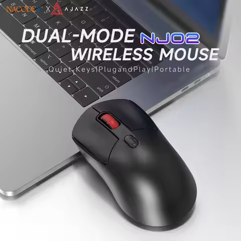 AJAZZ NJ02 Ergonomic Gaming Mouse - Bluetooth & 2.4G Dual-Mode Macro Buttons for PC And Laptop - Dua