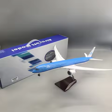 43CM B787-10 KLM plane model Resin 1/145 Scale Aircraft with Landing Gear Wheels Light(Touch or Soun