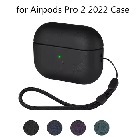 New Case for airpods Pro 3 Luxury PU leather pro3 airpods 2025 Earphone Accessories with lanyard for