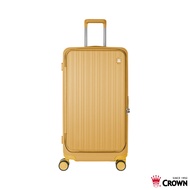 【CROWN】BOXY 28吋 前開式防盜拉鍊/ 鋁框胖胖箱- 黃色