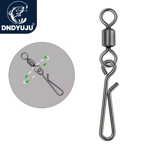 10-50Pcs Fishing Swivels Snap Fishing Rolling Swivel Barrel Snap lures Connector Saltwater Fishing C