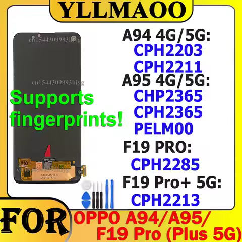 NEW OLED Display Screen For OPPO F19 Pro A94 4G A95 5G Touch Digitizer LCD Glass Replacement For F19