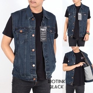 Jaket jeans rompi pria Model Terbaru Bahan Jeans Strech Brand Flower Country Distro Terlaris Trendi