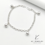 KC Jewelry S925 4 Bell Child Anklet Bracelet/Rantai Tangan Kaki Kanak-Kanak 4 Loceng 925 Perak Tulen