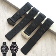 【NEW】 For TAG Heuer Natural Rubber Watch Strap Men's Super Carrera Silicone Strap 22/24mm Black 【Original】