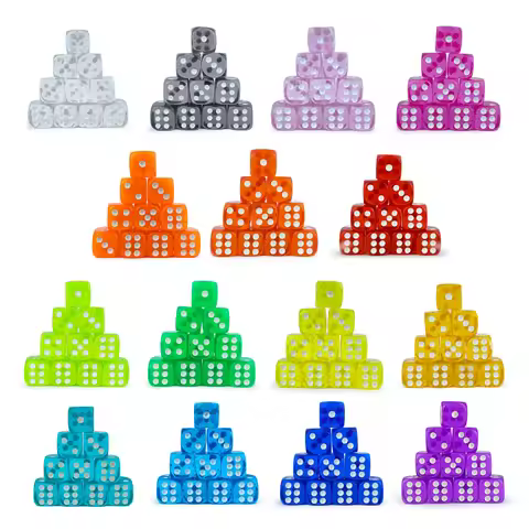 10pc/lot D6 Dice 6 Faces Dice Casino Table Game Dice Transparent Color Acrylic Dice D6 12mm Casino D