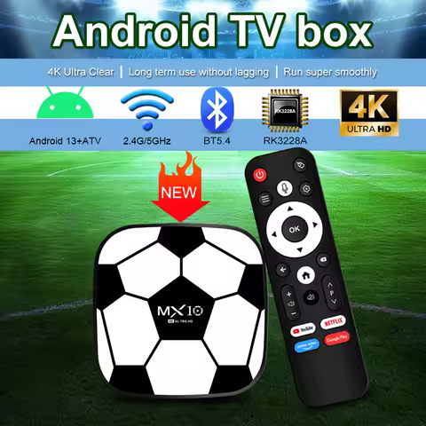 Android 13 TV Box 4K Allwinner RK3228A Quad-CoreMX10 Z3 2160P 1GB RAM 8GB ROM WiFi6 BT5.4 Network Me