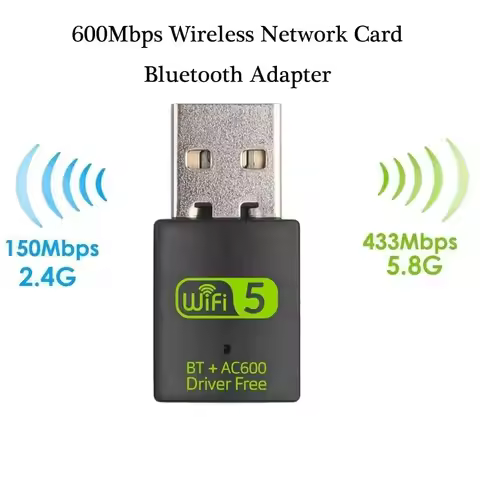 600Mbps USB WiFi Bluetooth Adapter RTL8821CU Dual Band 2.4Ghz 5Ghz Mini Wireless Network External Re