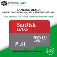Sandisk Memory Card Micro-SD SDHC & SDXC Ultra ( 16GB / 32GB / 64GB / 128GB / 256GB ) up to 150MB/s