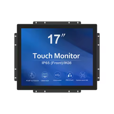 panel mount open frame touch monitor, 17" Industrial grade touch Monitor, gaming machine multi touch