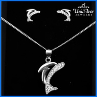 ◐ ― ↓ Unisilver 925 Sterling Silver Necklace Set