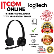 LOGITECH H151 3.5MM WIRED HEADSET (981-000587) BLACK