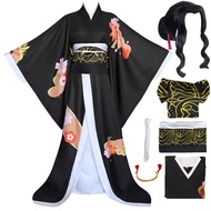 TMSREBU Kibutsuji Muzan Cosplay Costume Kimono Long Robe Suit Uniform Outfit Halloween Full Set