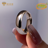 【公司現貨】鑄寶傳情pt950鉑金寬戒指男白金素圈尾戒女對戒婚戒18k金戒指男戒