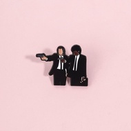 Pulp Fiction Vincent Jules Brooch Pins Classic Gangster Movie Character Brooch Metal Bagdes Backpack