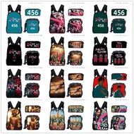 3pcs/set Korean Pencil case Lunch bag HAE SOO 001 218 456 Squid Game Backpack Schoolbag Women Men Co