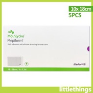 美皮護 - [10 x 18cm，5片裝，消毒版] （EXP 2028年） Mölnlycke Mepiform 醫療級軟矽膠疤痕護理貼 自黏軟矽膠敷料 [平行進口 芬蘭製造] 除疤貼/祛疤貼/疤痕貼