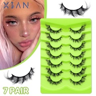 XIANEE 7 pairs False Eyelashes, Anime Cosplay Multiple Styles  Natural False Lashes, Beautiful Glue 